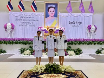วันพุธที่ 3 มิถุนายน 2569 เวลา 06.30 น. สำนักตรวจเงินแผ่นดินจังหวัดลำพูน โดยนางสาวจุฬาลักษณ์ อินทรพัฒน์ ผู้อำนวยการสำนักตรวจเงินแผ่นดินจังหวัดลำพูน พร้อมด้วยข้าราชการและลูกจ้างในสังกัด เข้าร่วมพิธีเจริญพระพุทธมนต์และทำบุญตักบาตรถวายพระราชกุศล พิธีปล่อยพันธุ์สัตว์น้ำฯ และพิธีลงนามถวายพระพรชัยมงคล เนื่องในโอกาสพระราชพิธีมหามงคลเฉลิมพระชนมพรรษา 4 รอบ สมเด็จพระนางเจ้าฯ พระบรมราชินี 3 มิถุนายน 2569